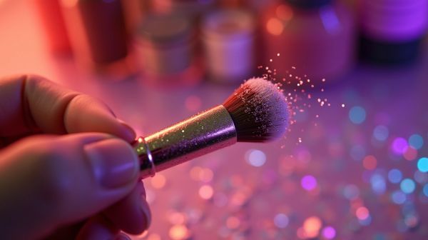 Brosse à paillettes pour un maquillage festif éclatant